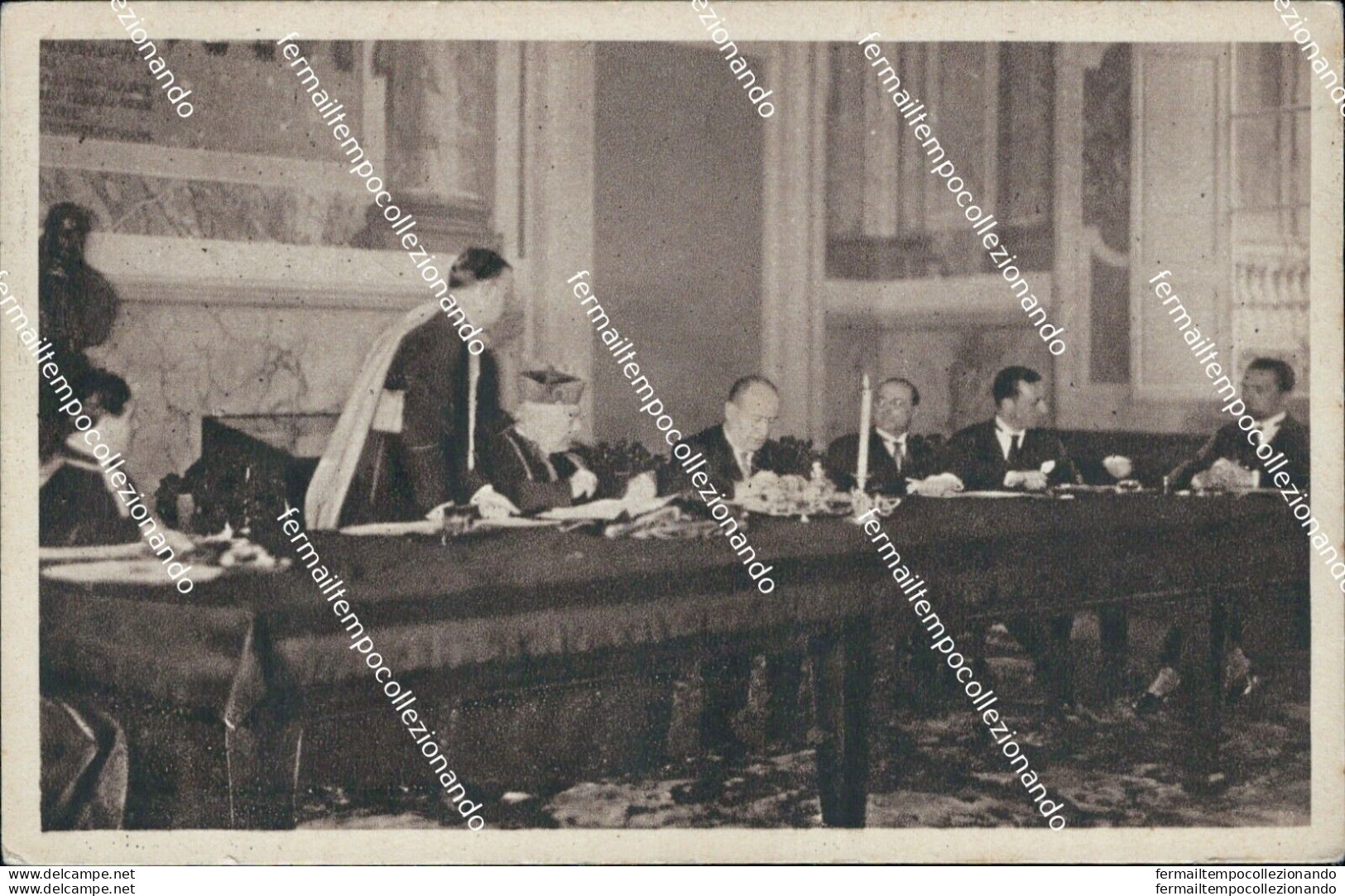 Bz587 Cartolina Roma Conciliazione Italia Vaticano Firma Del Trattato Mussolini - Autres & Non Classés