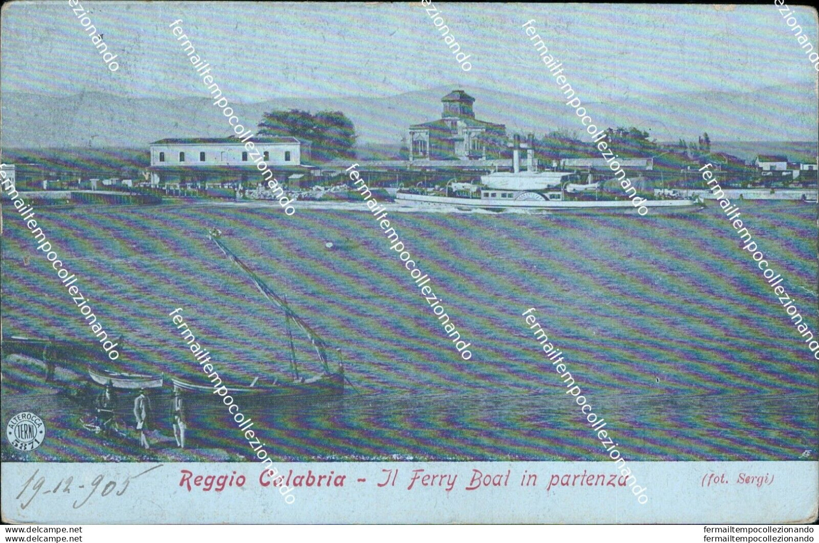Ci444 Cartolina Reggio Calabria Citta' Il Ferry Boat In Partenza - Reggio Calabria