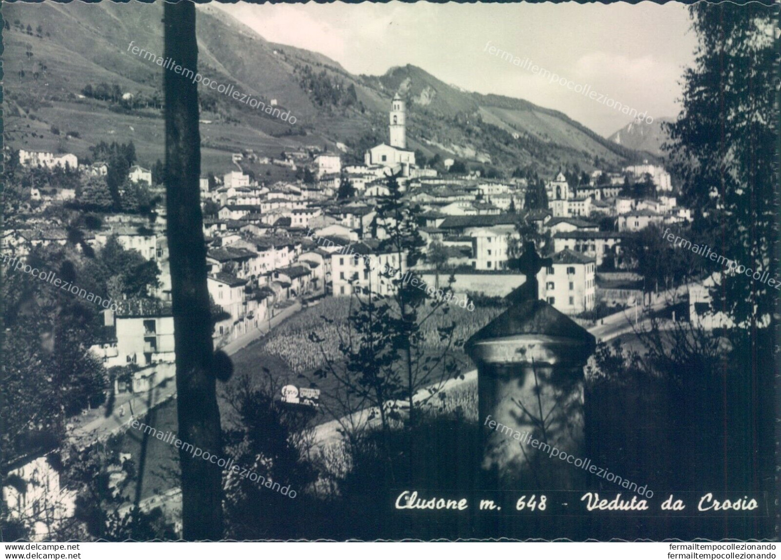 Q185 Cartolina Clusone Veduta Da Crosio Provincia Di  Bergamo - Bergamo
