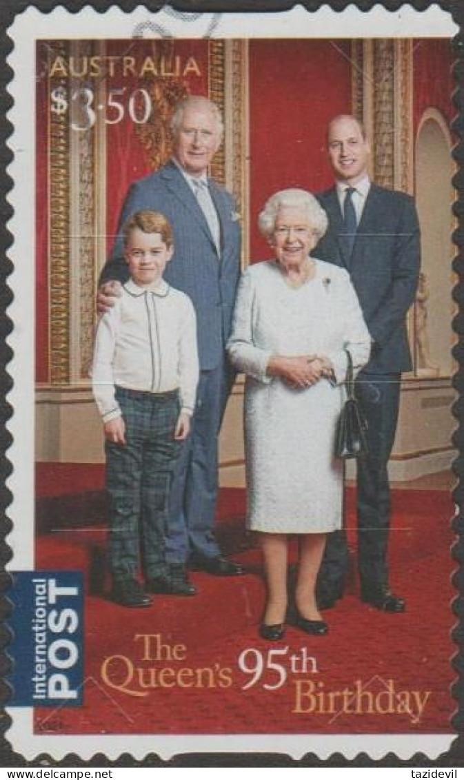 AUSTRALIA - DIE-CUT-USED 2021 $3.50 Queen Elizabeth II 95th Birthday, International - Used Stamps