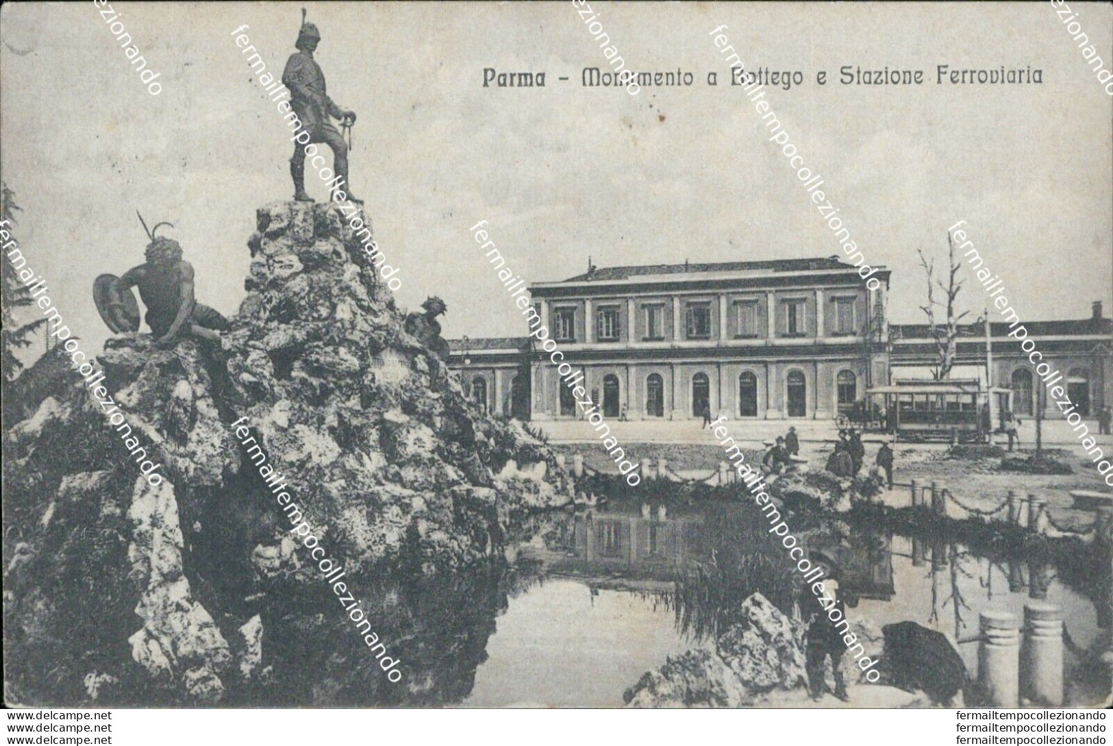 Bc188 Cartolina Parma Citta' Monumento A Bottego E Stazione - Parma