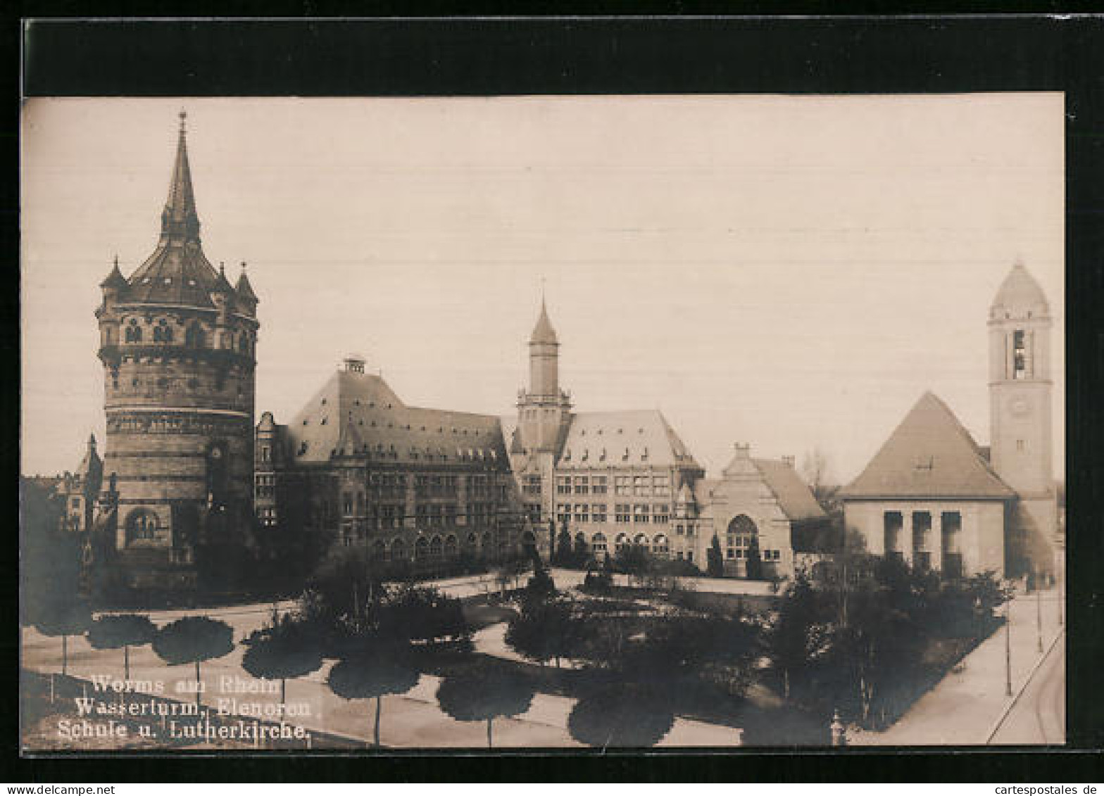 AK Worms / Rhein, Wasserturm, Lutherkirche Und Elenorenschule  - Worms