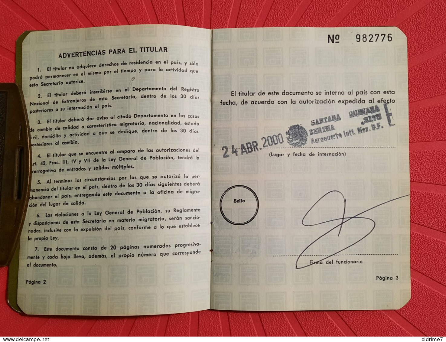 Mexico Pasaporte  Passport, Passeport, Reisepass - Historische Documenten