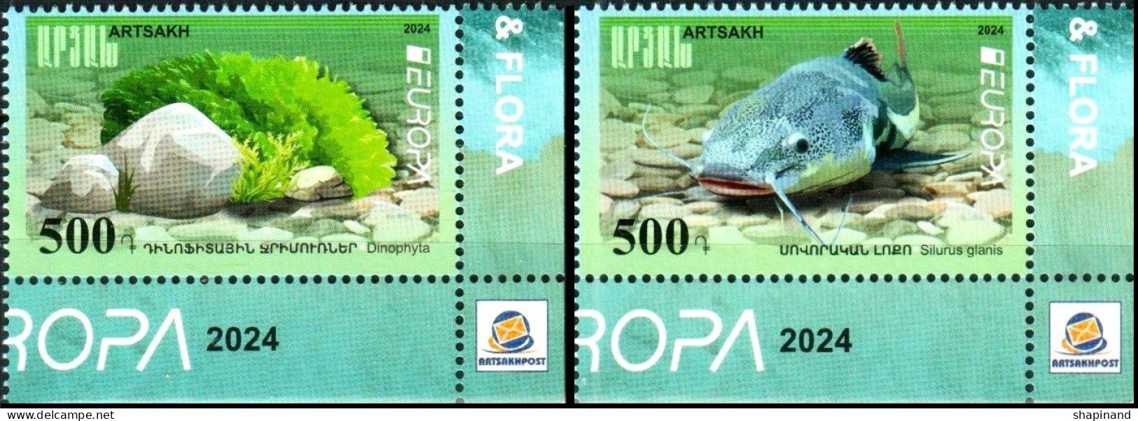Artsakh 2024 "Europa" Underwater Flora And Fauna." 2v Quality:100% - Armenia