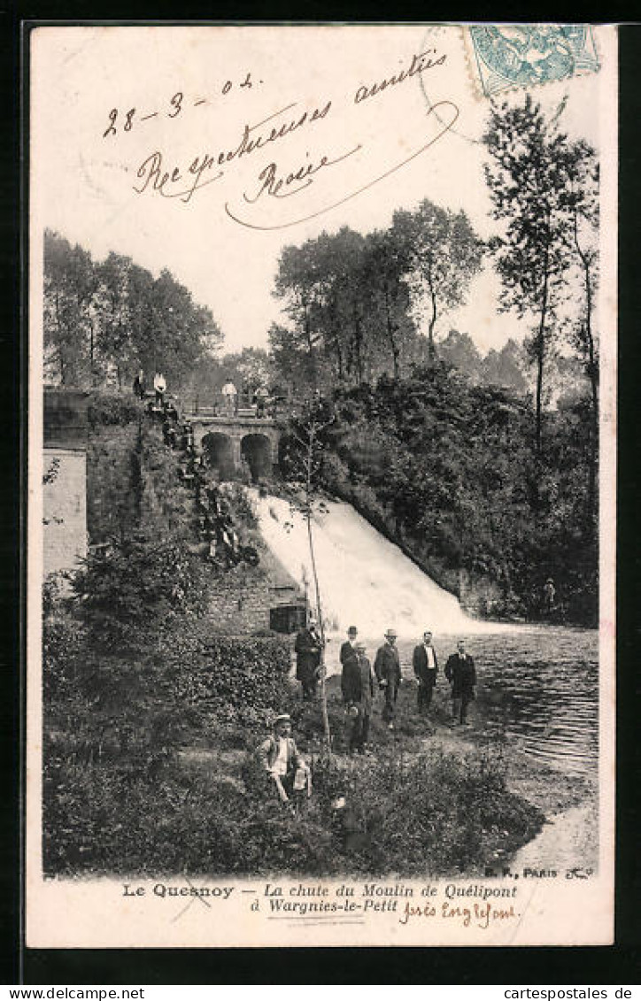 CPA Le Quesnoy, La Chute Du Moulin De Quélipont à Wargnies-le-Petit  - Le Quesnoy