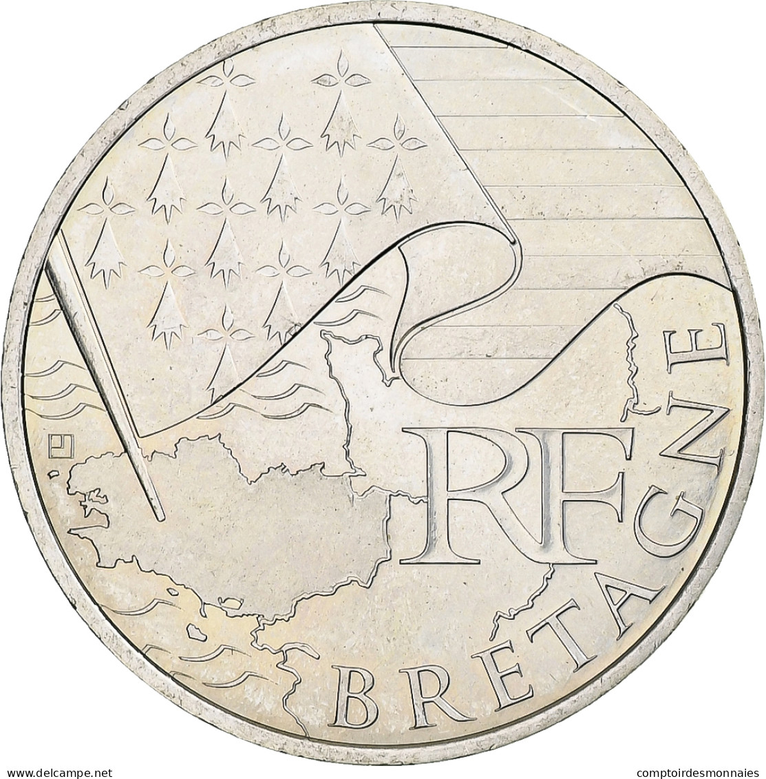France, 10 Euro, Bretagne, 2010, Monnaie De Paris, Argent, SUP+ - Frankreich