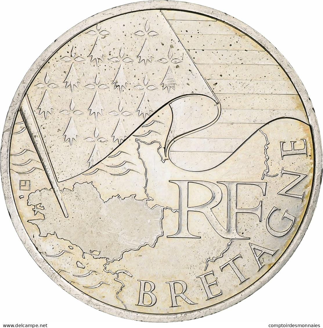 France, 10 Euro, Bretagne, 2010, Monnaie De Paris, Argent, SUP - Frankreich