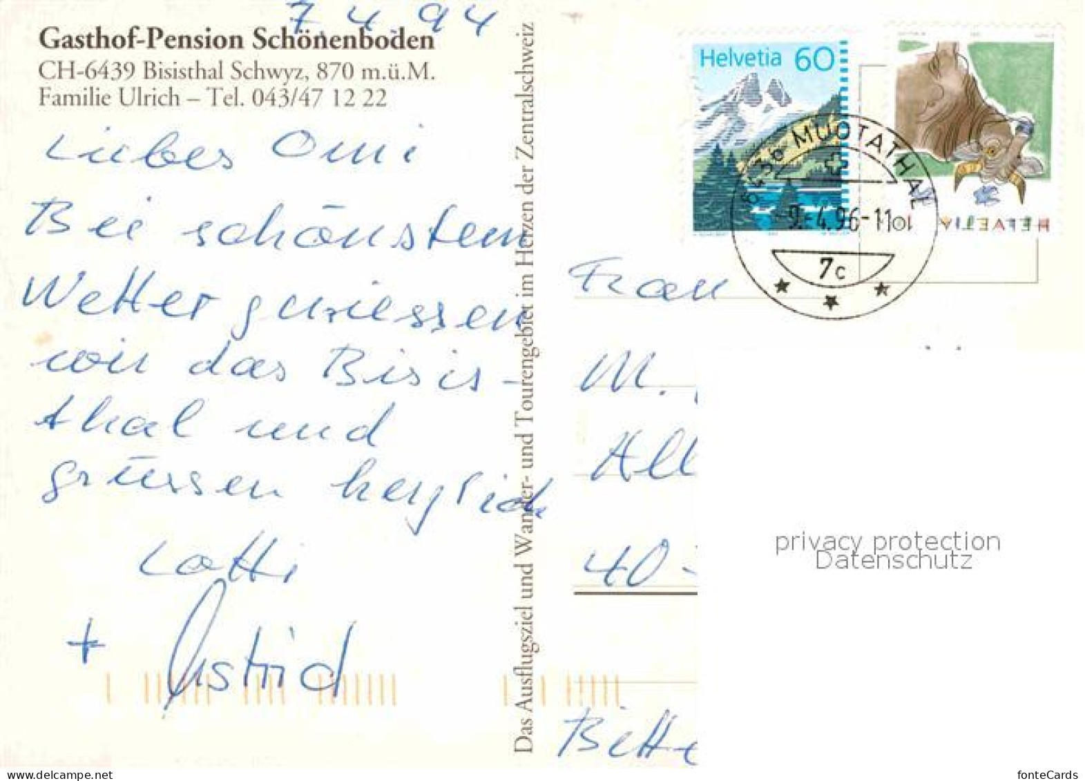 12668739 Bisisthal Gasthaus Pension Schoenenboden Bisisthal - Autres & Non Classés