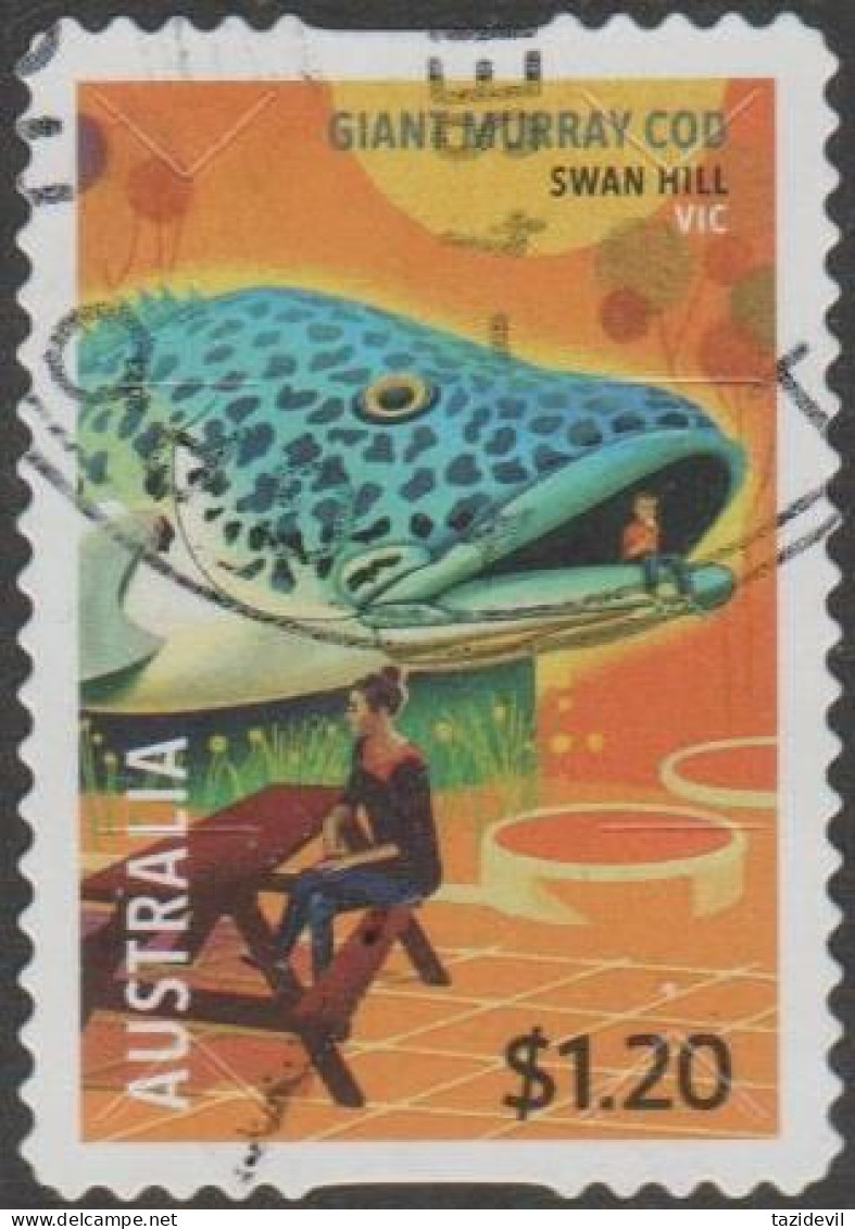 AUSTRALIA - DIE-CUT-USED 2023 $1.20 Aussie Big Things - Big Murray Cod, Swan Hill, Victoria - Used Stamps