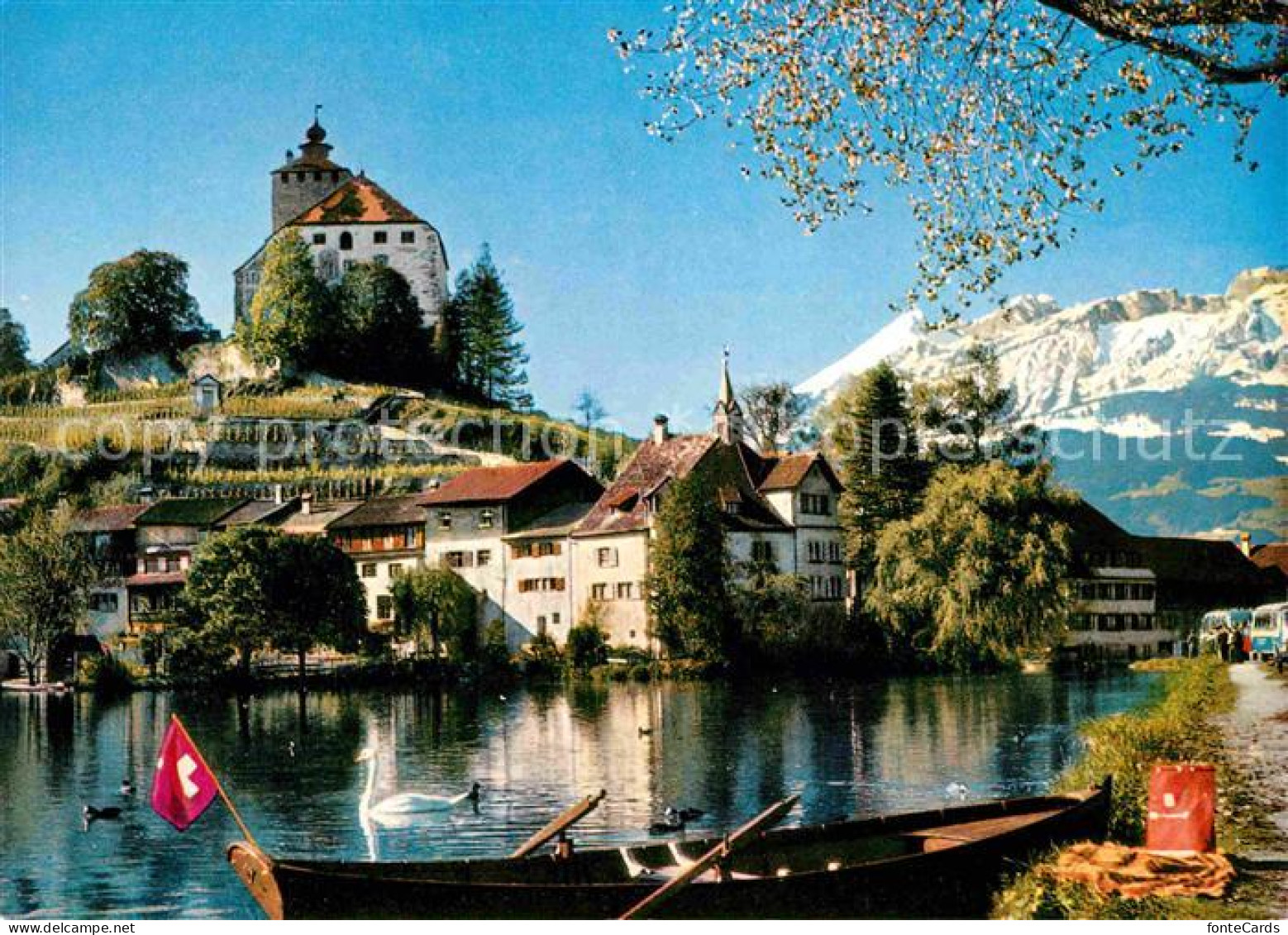 12662849 Werdenberg Schloss Blick Zur Saentisgruppe Appenzeller Alpen Werdenberg - Sonstige & Ohne Zuordnung