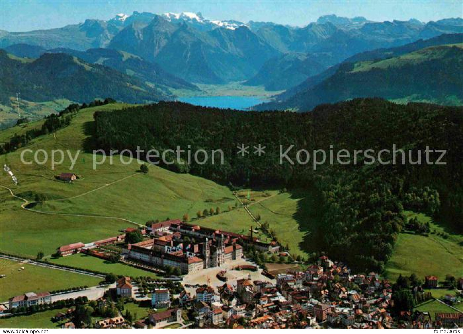 12649119 Einsiedeln SZ Kloster See Alpen Fliegeraufnahme Einsiedeln - Autres & Non Classés