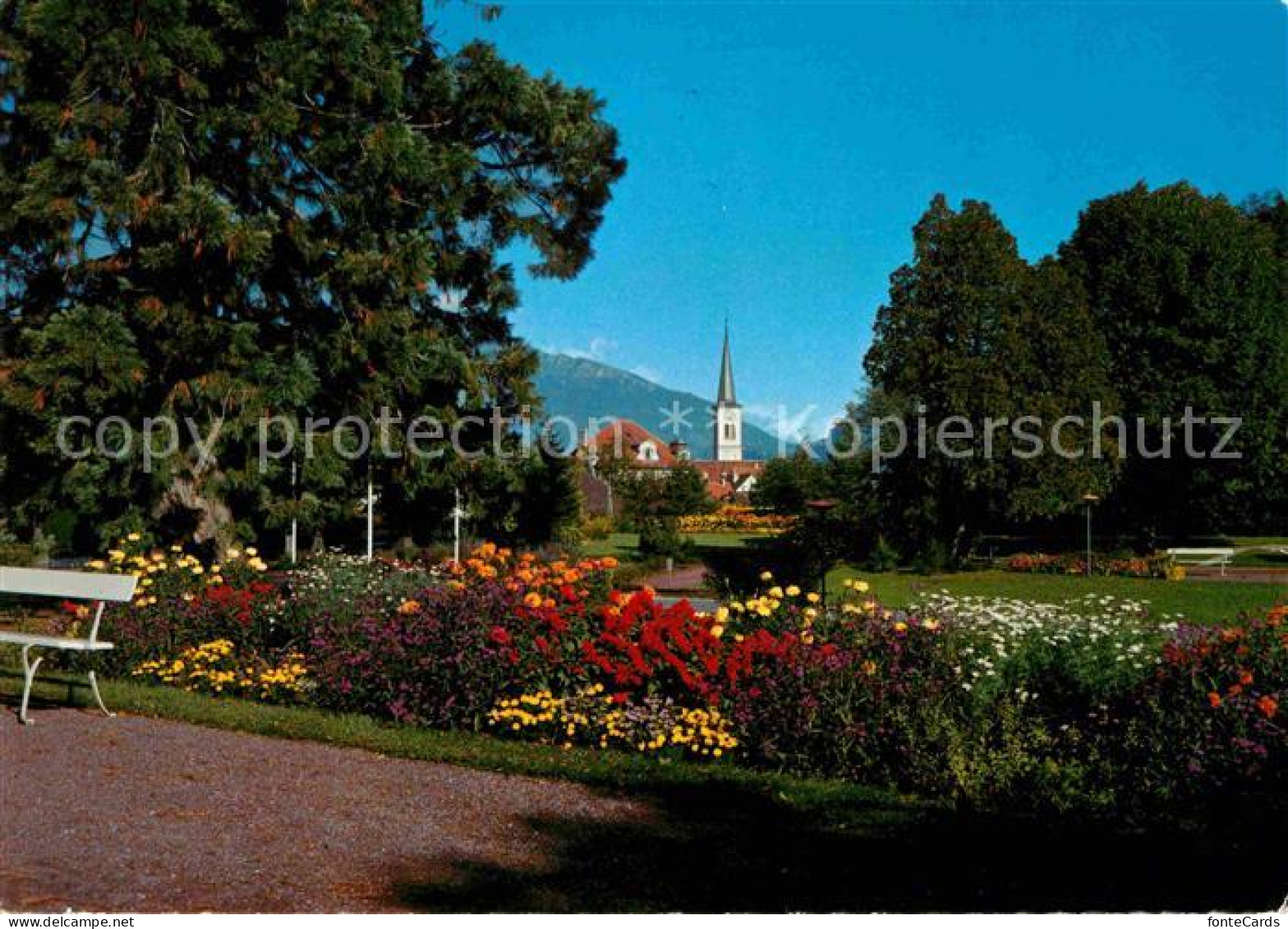 12647829 Bad Ragaz Kurpark Mit Blick Zur Kirche Bad Ragaz - Other & Unclassified