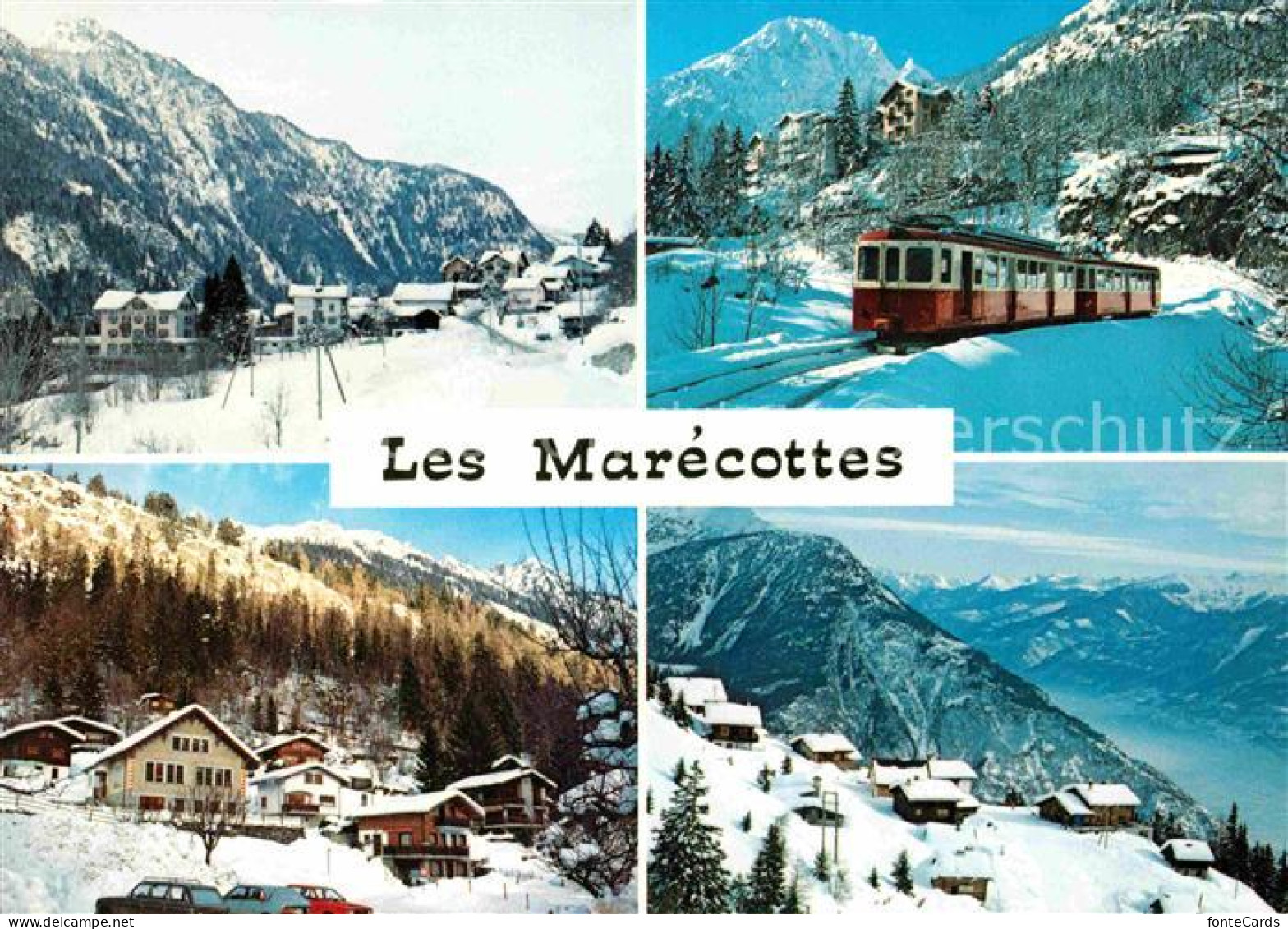 12647799 Les Marecottes Teilansichten Bergdorf Bahn Winterlandschaft Alpenpanora - Autres & Non Classés