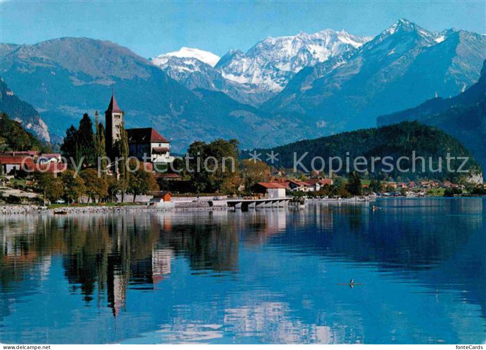 12647689 Brienz BE Ortsansicht Mit Kirche Brienzersee Sustenhorn Tierberge Maehr - Sonstige & Ohne Zuordnung