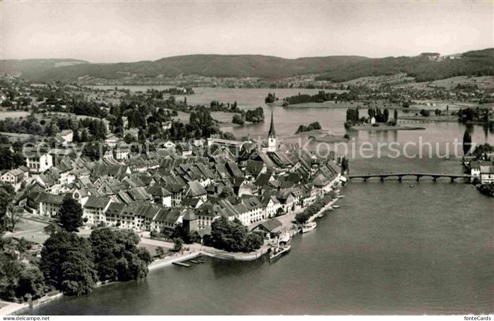 12632969 Stein Rhein Mit Insel Werd Und Untersee Bodensee Fliegeraufnahme Stein  - Other & Unclassified