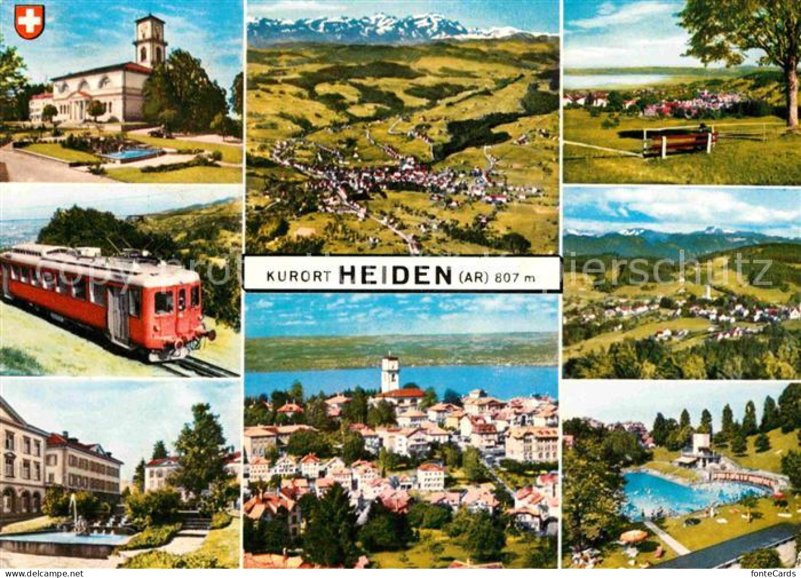 12621799 Heiden AR Schloss Fliegeraufnahme Panorama Bahn Schwimmbad Heiden - Autres & Non Classés