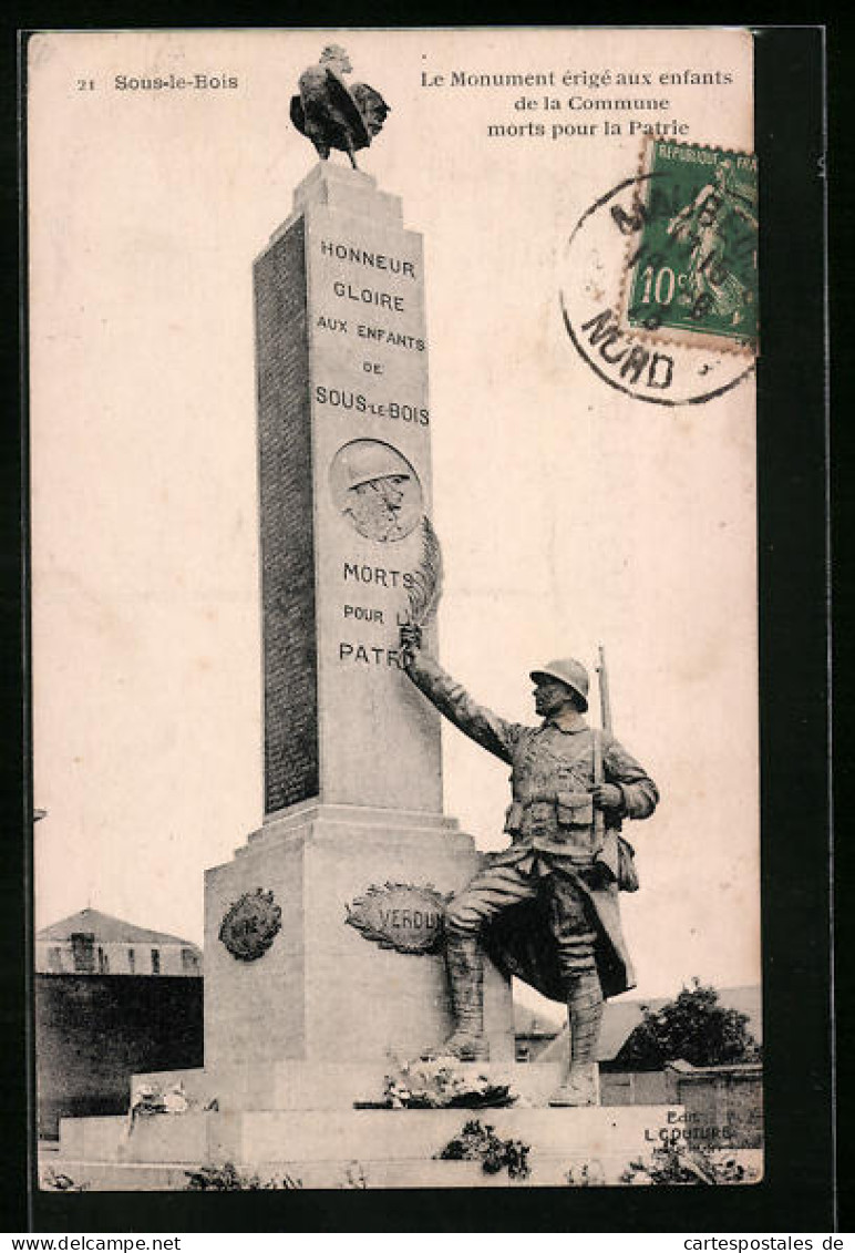 CPA Sous-le-Bois, Le Monument érigé Aux Enfants De La Commune Morts Pour La Patrie  - Autres & Non Classés