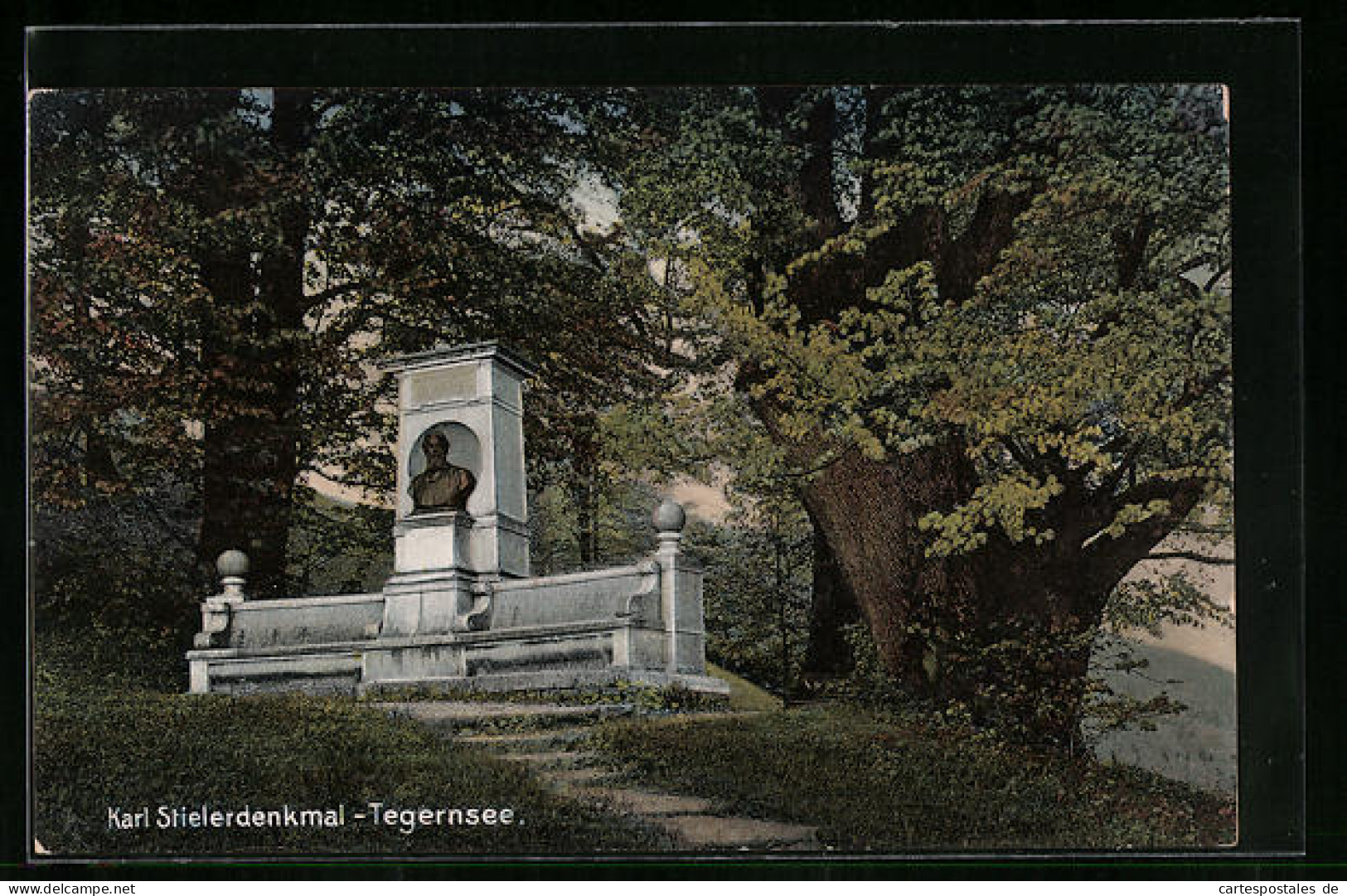 AK Tegernsee, Am Karl-Stieler-Denkmal  - Tegernsee