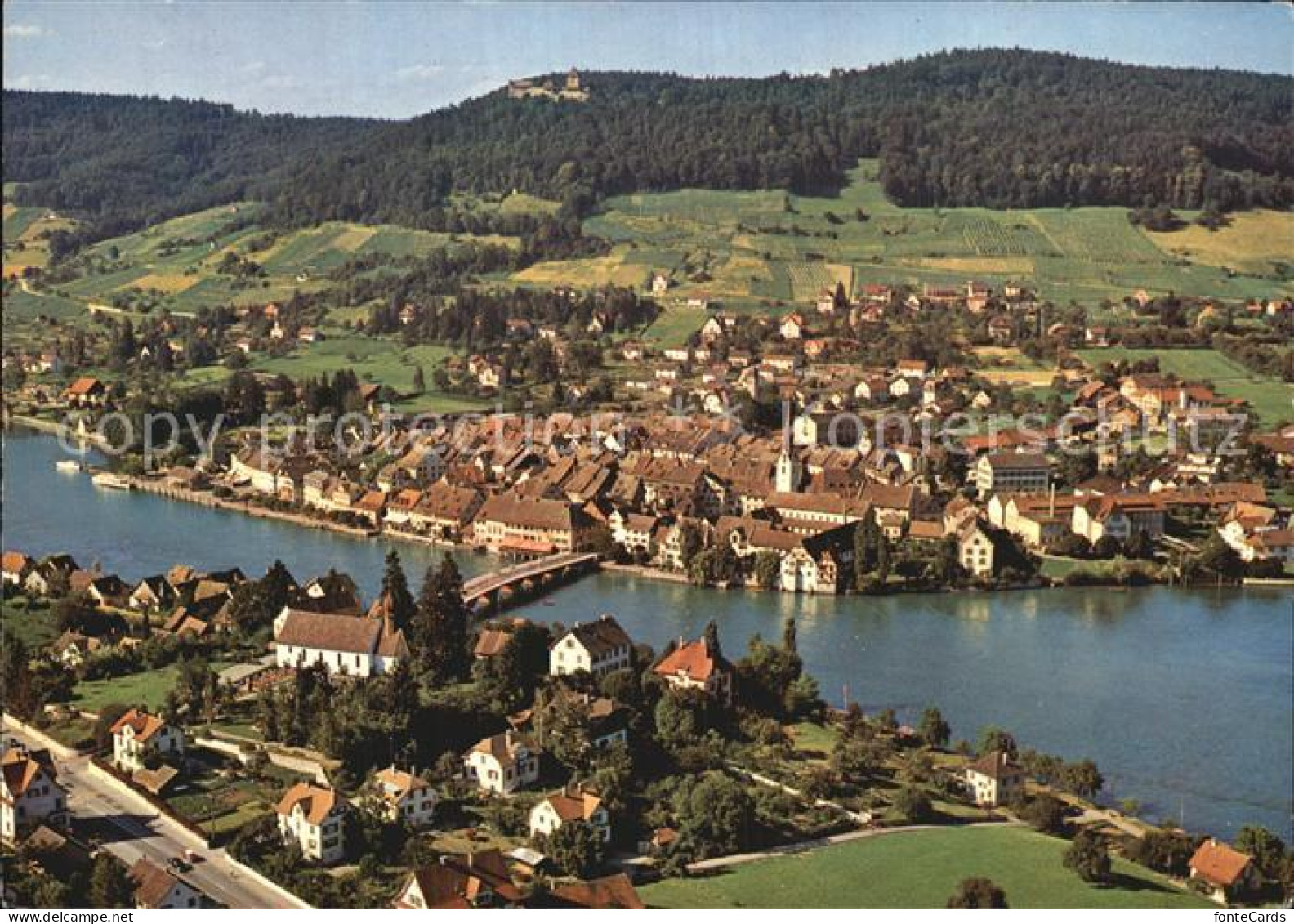 12599619 Stein Rhein Fliegeraufnahme Mit Schloss Hohenklingen Stein Am Rhein - Sonstige & Ohne Zuordnung