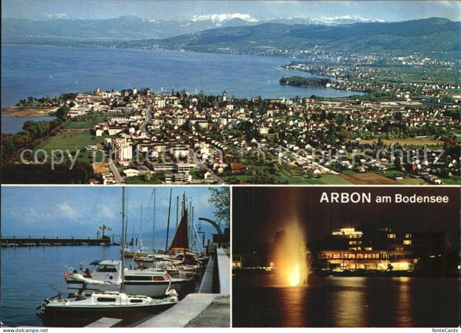 12593299 Arbon  TG Bodensee Hafen Luftaufnahme Hotel Metropol Abendstimmung  - Sonstige & Ohne Zuordnung