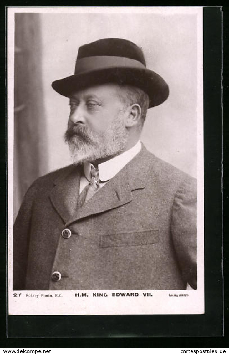 Pc H. M. King Edward VII. Mit Hut  - Familias Reales