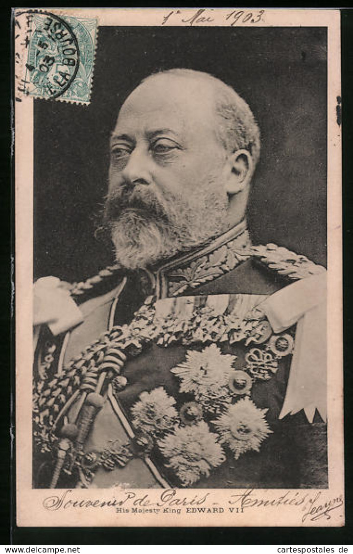Pc King Edward VII. In Uniform Mit Abzeichen  - Familias Reales
