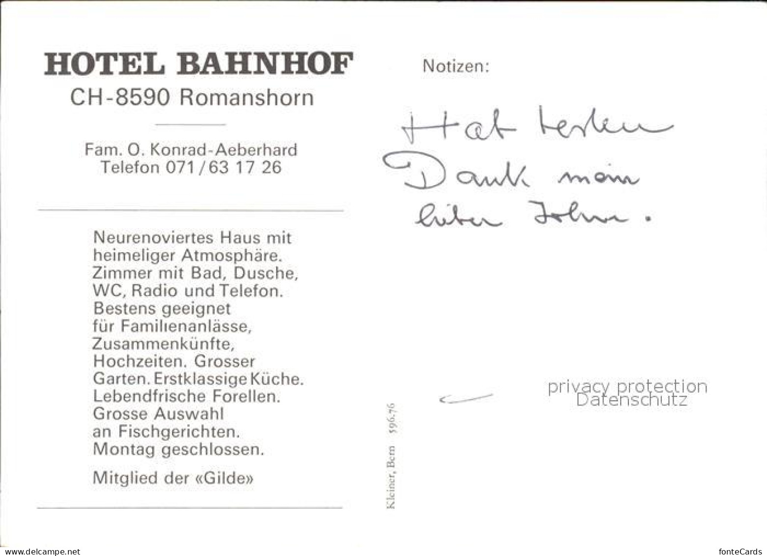 12590979 Romanshorn Bodensee Hotel Bahnhof Romanshorn - Other & Unclassified