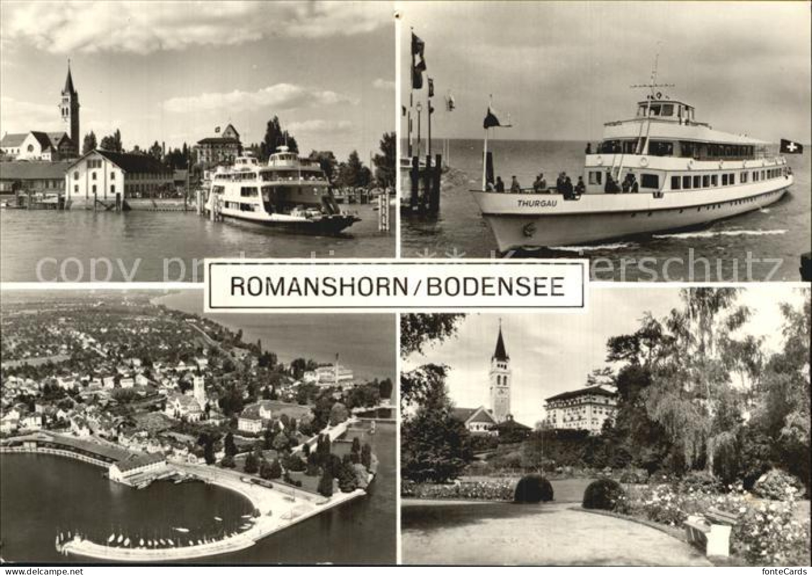 12590939 Romanshorn Bodensee Seeparkanlagen Faehrschiffe Hafen Luftaufnahme Roma - Autres & Non Classés