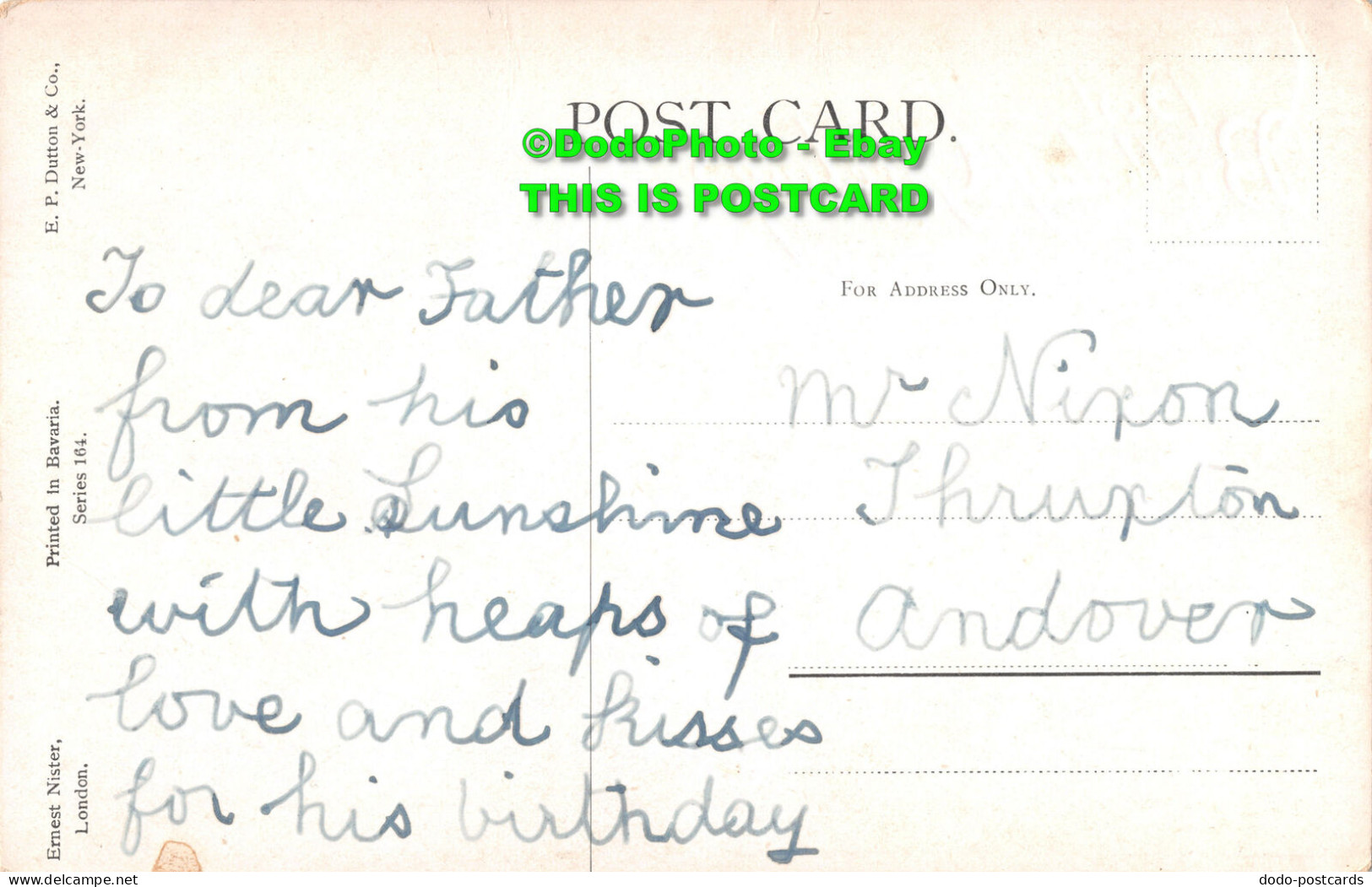 R415883 Best Birthday Greetings. Ernest Nister. London. Series 164. E. P. Dutton - Other & Unclassified