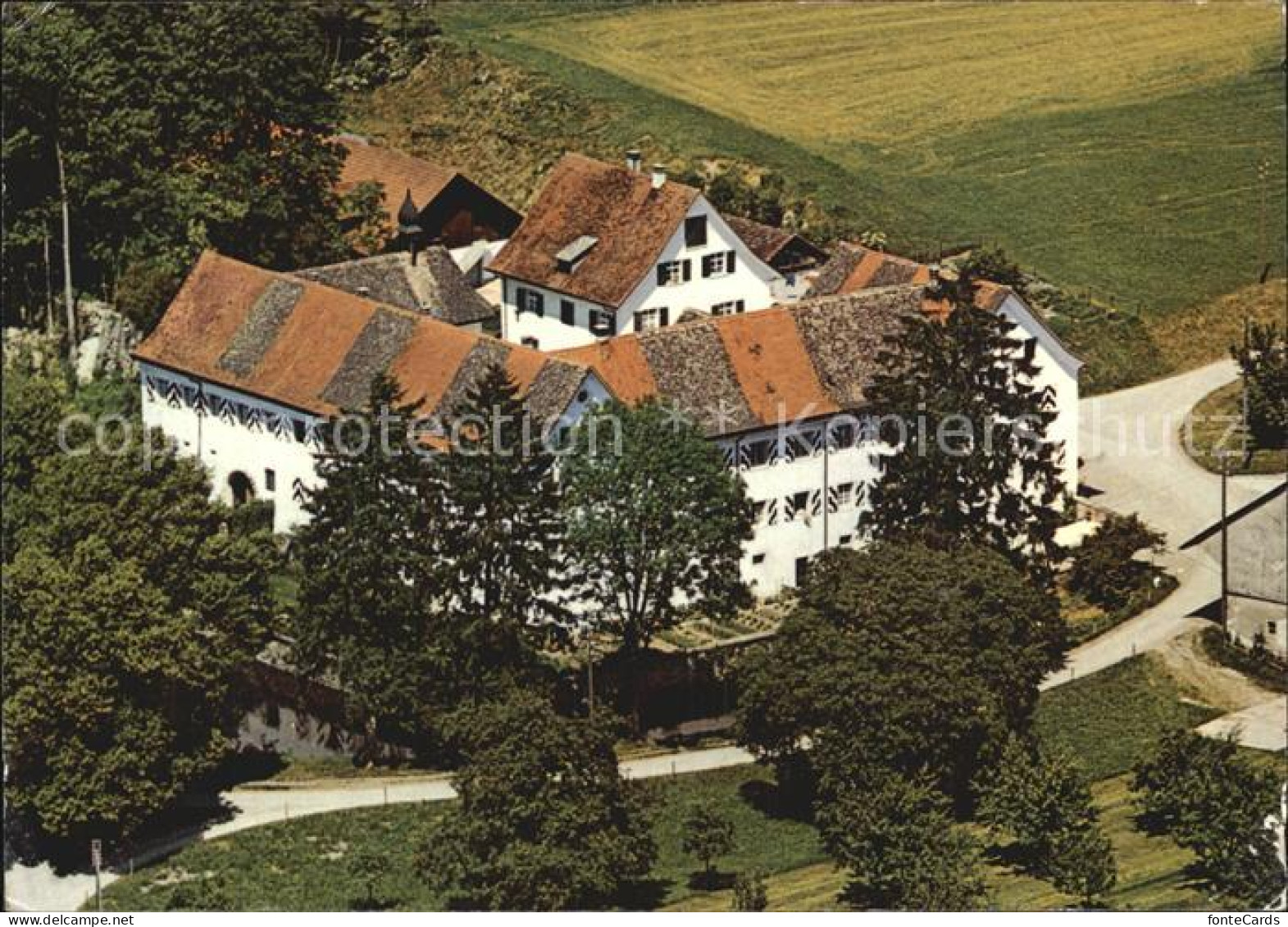 12588559 Unter-Horstetten Gasthaus Schloss Klingenberg Fliegeraufnahme Unter-Hor - Autres & Non Classés