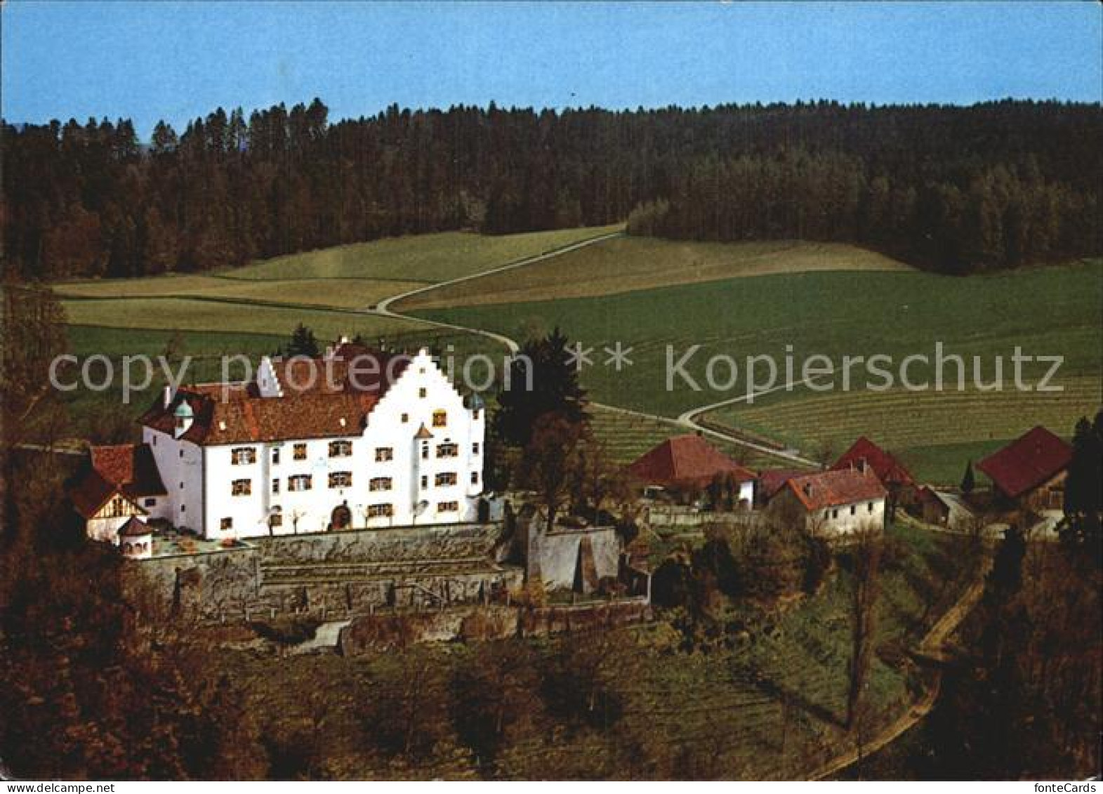 12588369 Stettfurt Schloss Sonnenberg Fliegeraufnahme Stettfurt - Autres & Non Classés