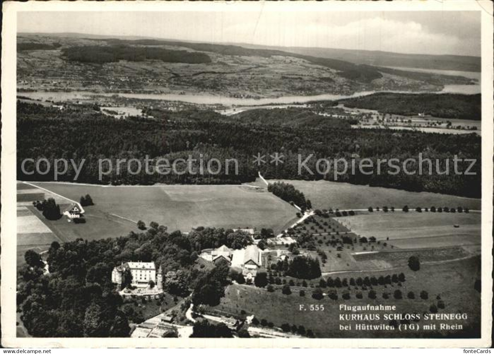 12588329 Steinegg Huettwilen TG Kurhaus Schloss Rhein Fliegeraufnahme Huettwilen - Sonstige & Ohne Zuordnung