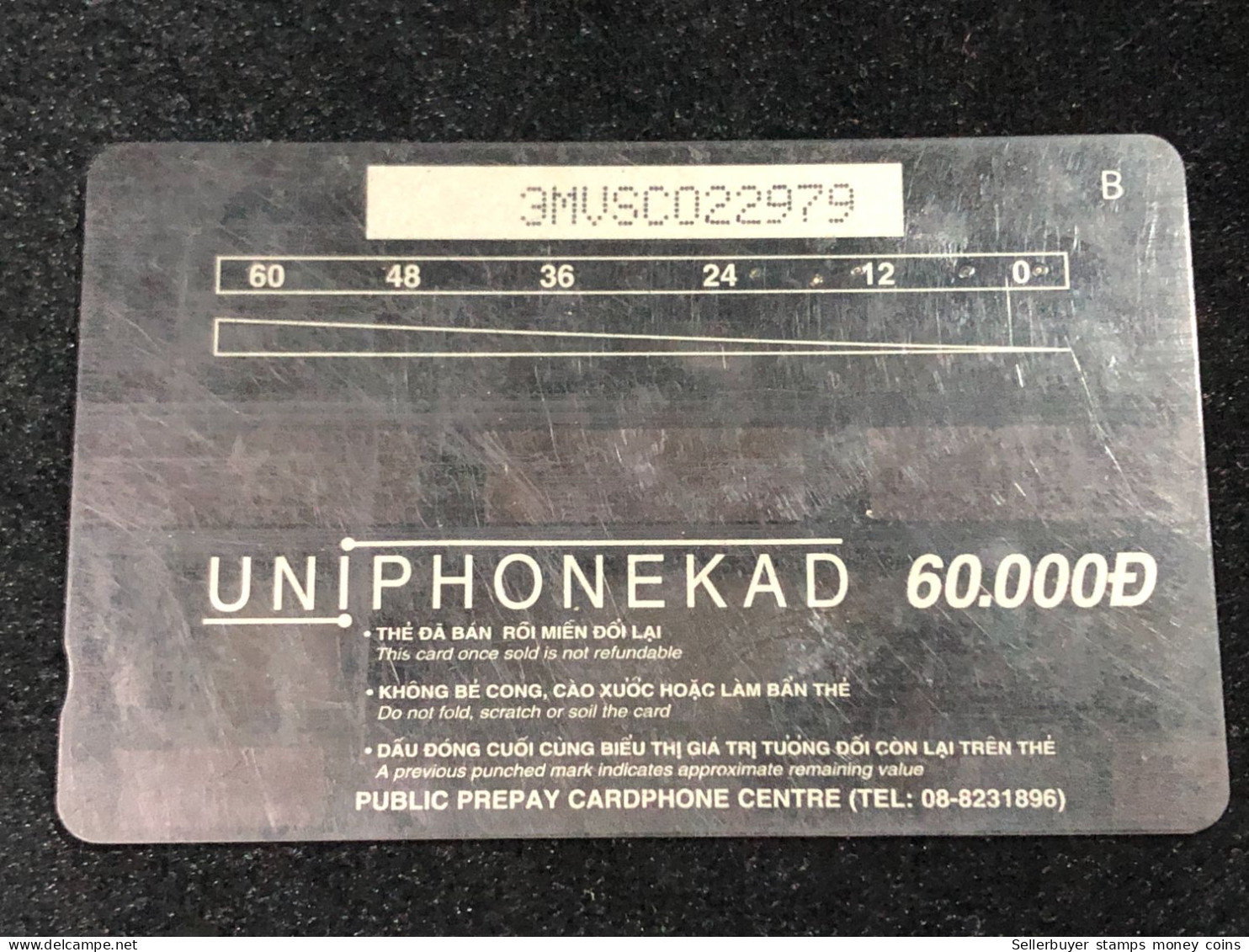 Card Phonekad Vietnam(TEMPLE 60 000dong-1998)-1pcs - Viêt-Nam