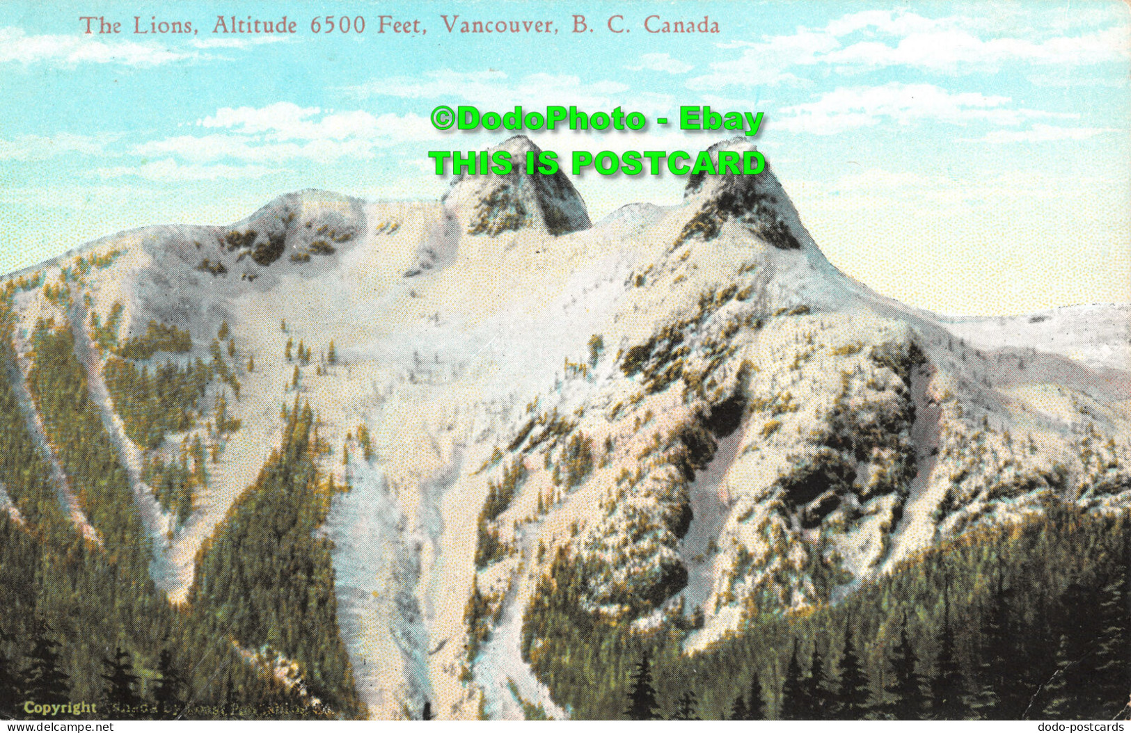 R415061 Canada. The Lions. Altitude 6500. Feet. Vancouver. B. C. The Coast Publi - Monde
