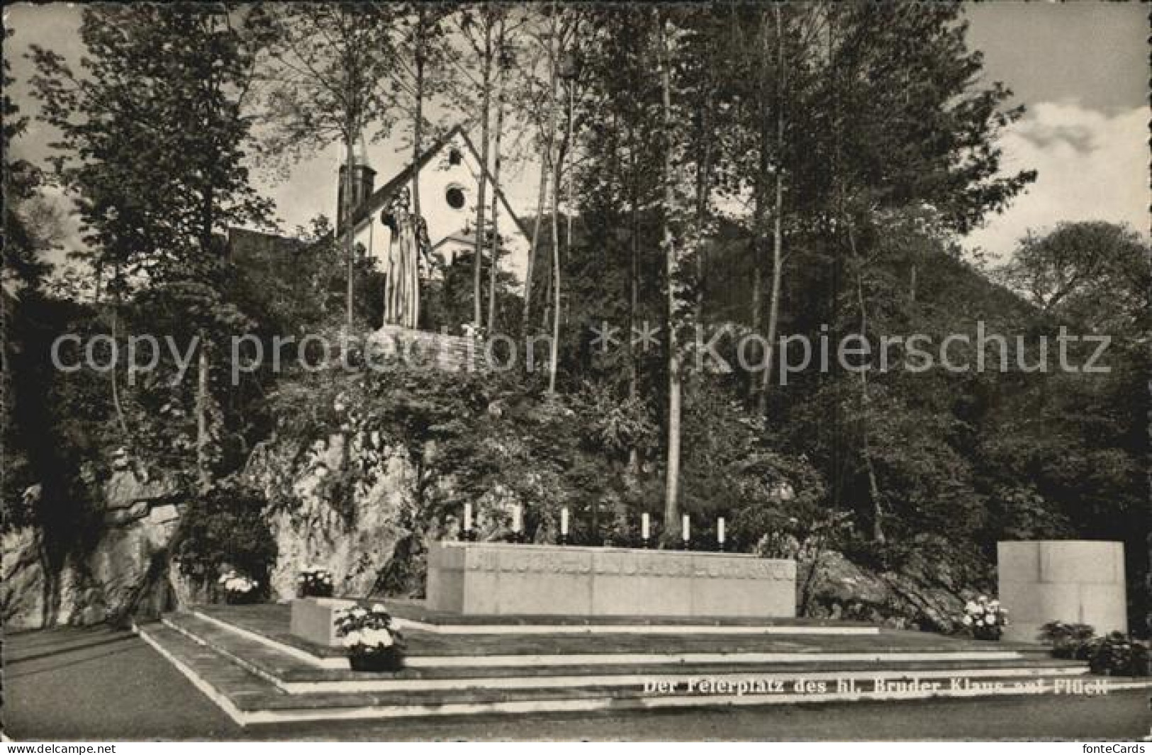 12586429 Flueeli-Ranft Altar Bruder Klausen Statue Feierplatz Flueeli-Ranft - Sonstige & Ohne Zuordnung