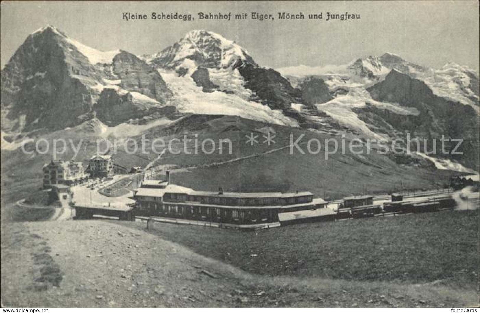 12586359 Kleine Scheidegg Interlaken Berghotels Bahnhof Mit Eiger Moench Jungfra - Autres & Non Classés