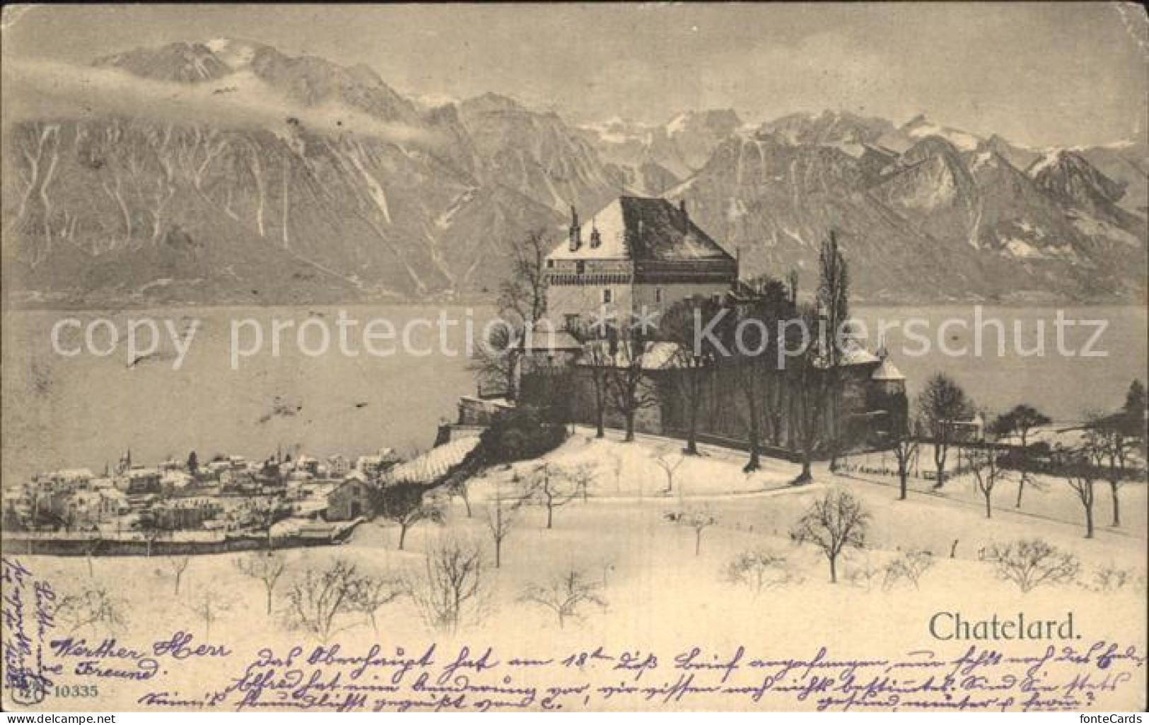 12586289 Clarens Montreux Chateau Du Chatelard En Hiver Lac Leman Alpes Genferse - Sonstige & Ohne Zuordnung