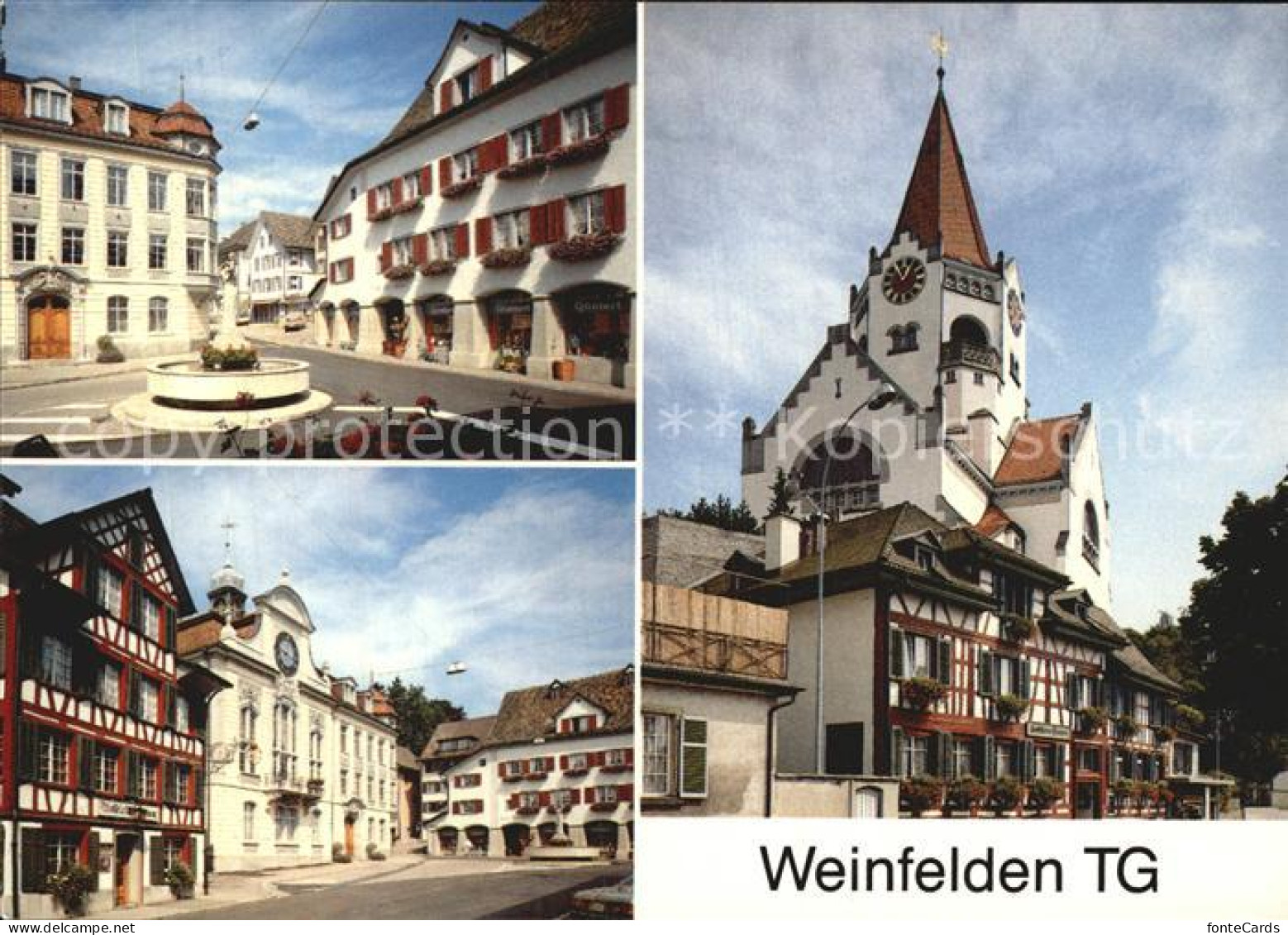 12578839 Weinfelden Thomas Bornhauser Brunnen Rathaus Kirche Weinfelden - Andere & Zonder Classificatie