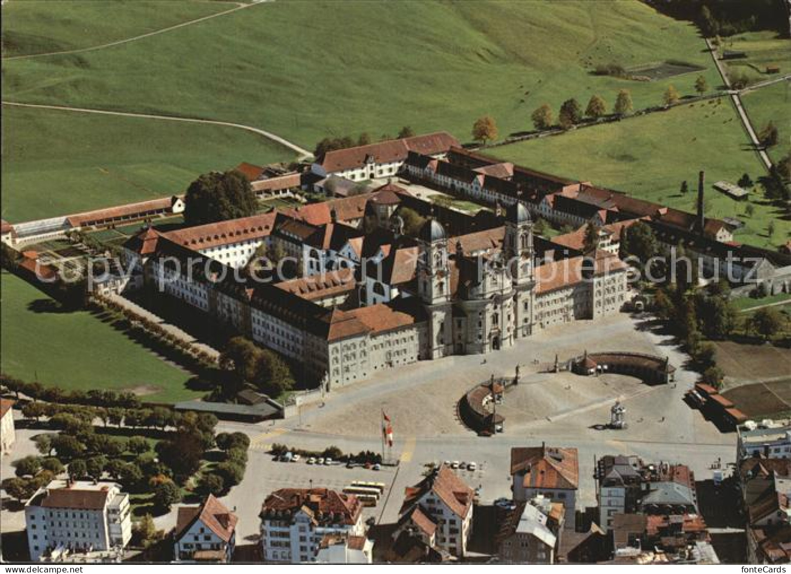 12568679 Einsiedeln SZ Kloster Luftbild Einsiedeln - Autres & Non Classés