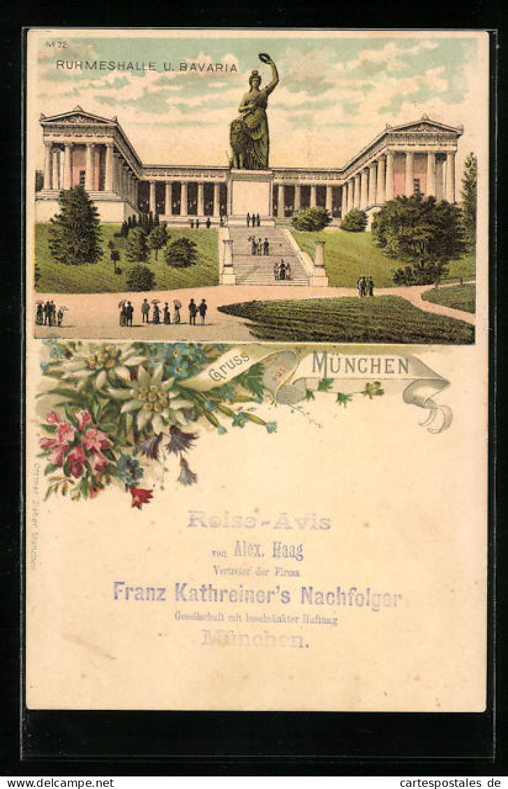 Lithographie München, Ruhmeshalle Und Bavaria  - Sonstige & Ohne Zuordnung