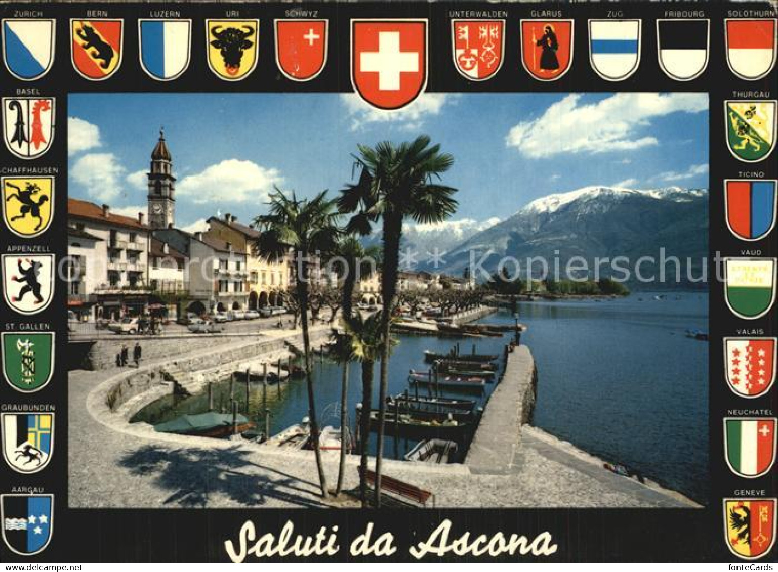 12542639 Ascona Lago Maggiore Wappenkarte Stadtansicht Ascona - Other & Unclassified