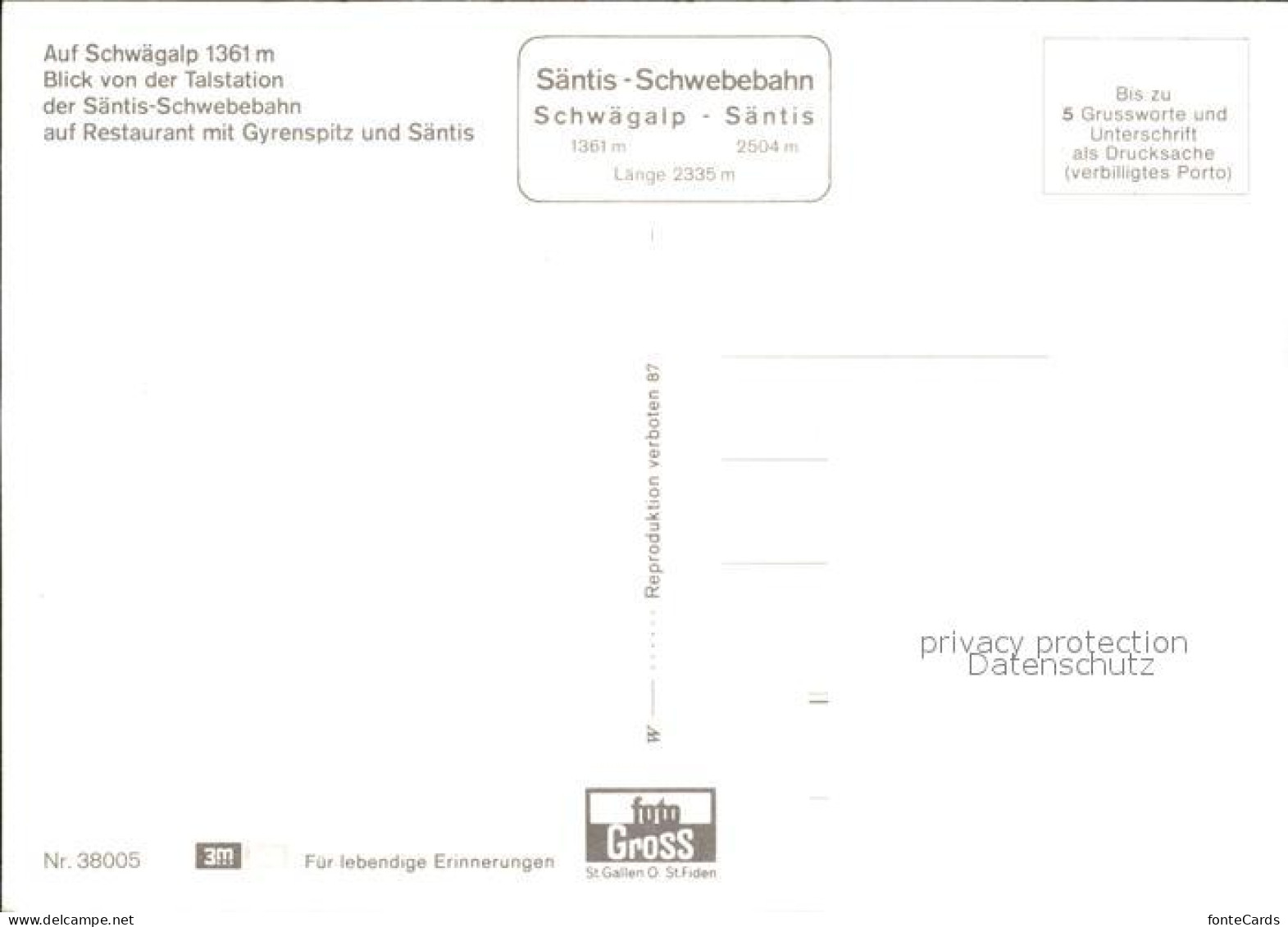 12535279 Schwaegalp AR Saentis Schwebebahn Restaurant Gyrenspitz Schwaegalp AR - Sonstige & Ohne Zuordnung