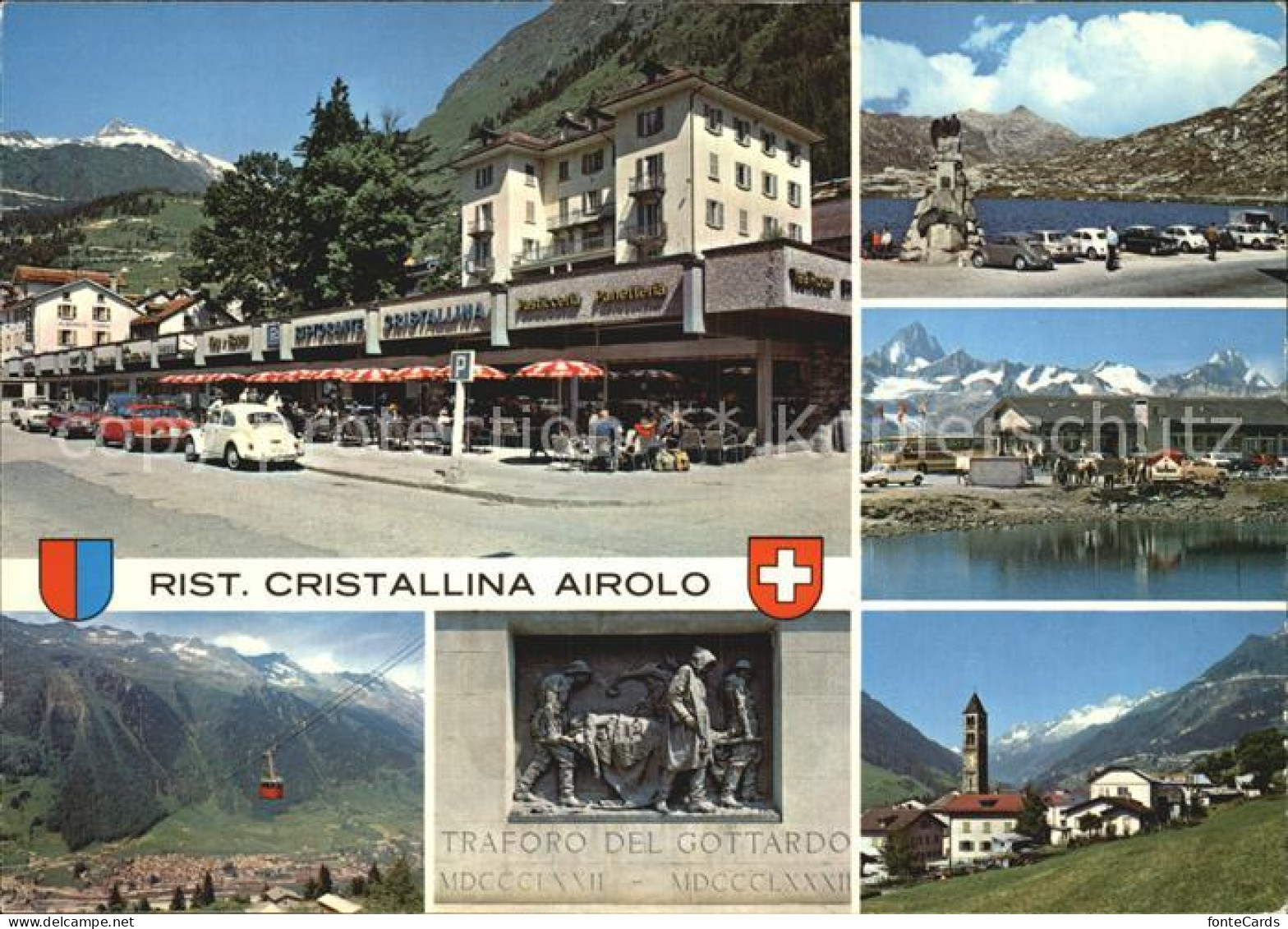 12534239 Airolo Ristorante Cristallina Bergsee Bergbahn Kirche Relief Traforo De - Sonstige & Ohne Zuordnung