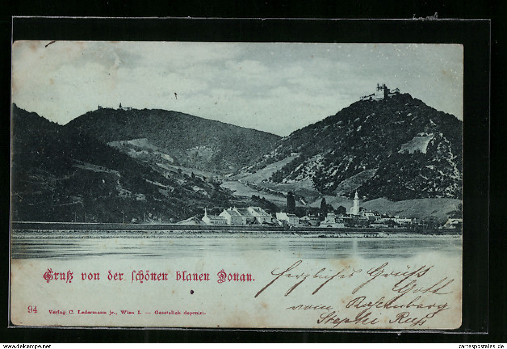 Mondschein-AK Wien, Gruss Von Der Schönen Blauen Donau  - Altri & Non Classificati