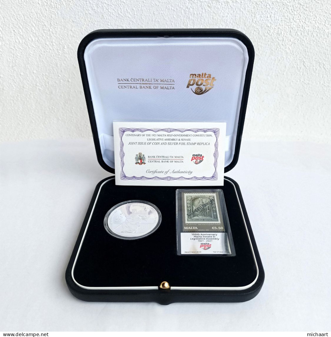 Malta Silver 2021 10 Euro Coin & Foil Stamp Proof Self-Government 04179 - Malte