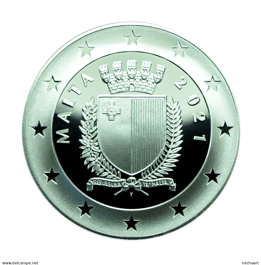 Malta Silver 2021 10 Euro Coin & Foil Stamp Proof Self-Government 04179 - Malta