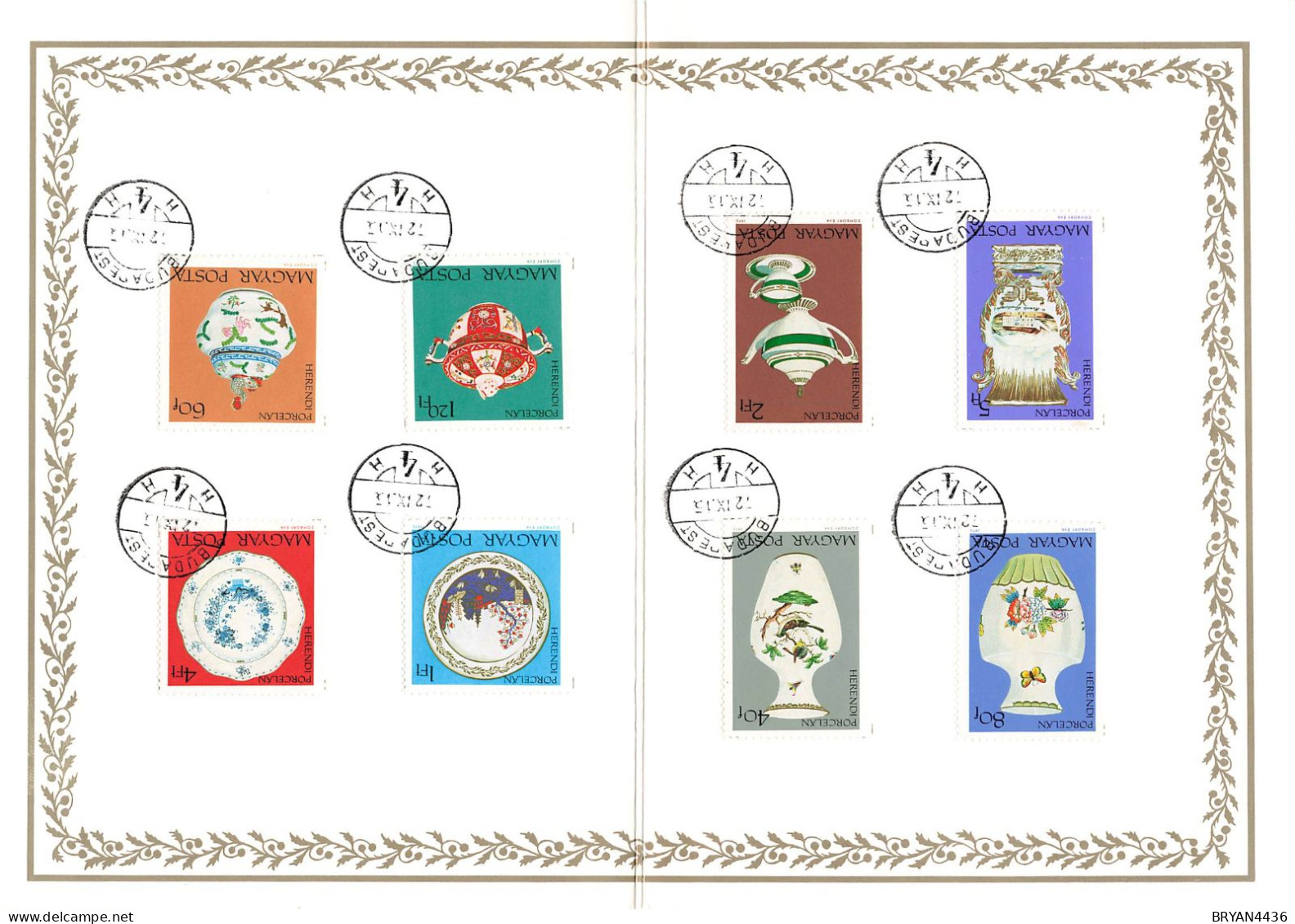 HONGRIE - FEUILLET COMMEMORATIF - SOUVENIR 1972 - POTERIE - CERAMIQUE - CACHET BUDAPEST SERIE 8 TIMBRES - Commemorative Sheets