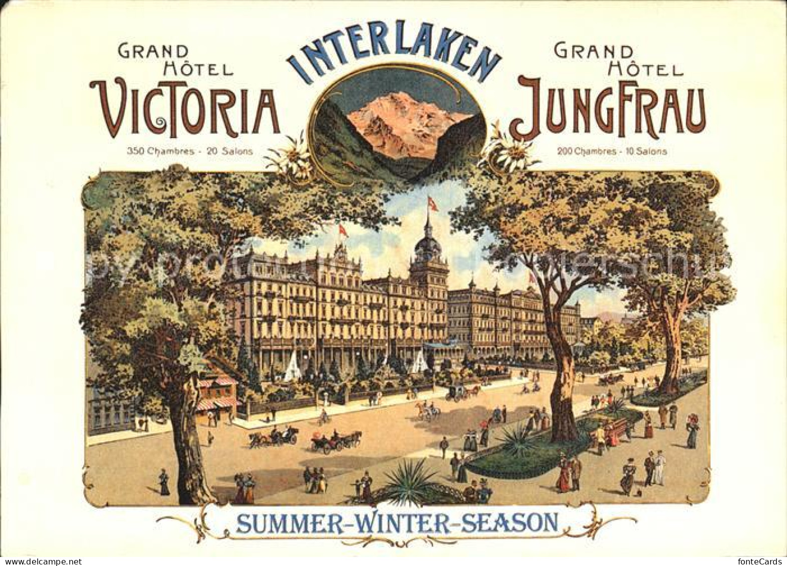 12493759 Interlaken BE Grand Hotel Victoria Illustration Repro Interlaken - Autres & Non Classés
