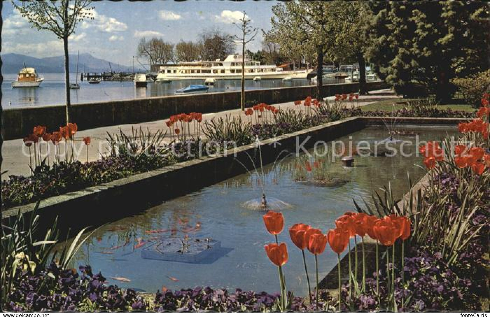 12482909 Ouchy Quai D Ouchy Lac Leman Genfersee Teich Tulpen Ouchy - Sonstige & Ohne Zuordnung