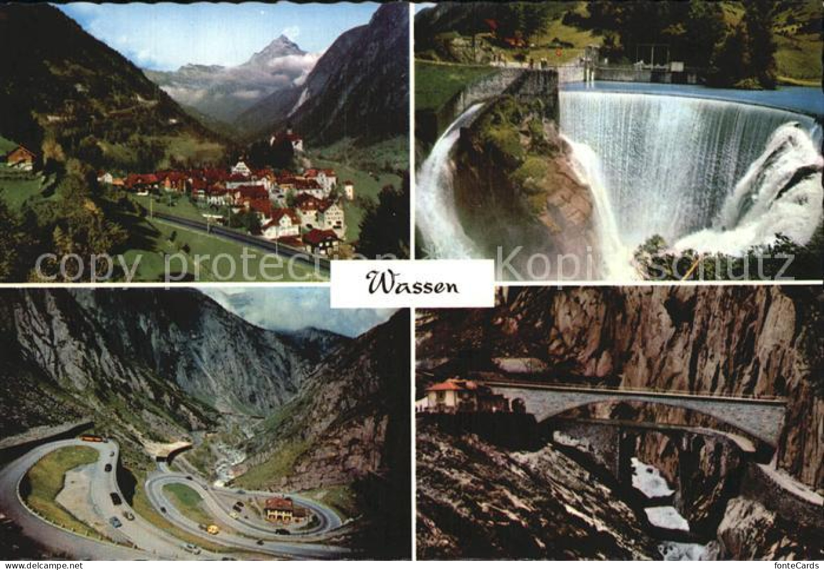 12482739 Wassen UR Total Wasserfall Serpentinen Bruecke Wassen - Other & Unclassified